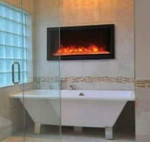 Load image into Gallery viewer, Remii XS-ExtraSlim Series Built-In Electric Fireplace w/ Black Steel Surround