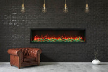 Load image into Gallery viewer, Amantii Symmetry 88" XT-ExtraTall SMART Electric Fireplace w/ Black Steel Surround