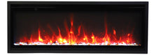 Load image into Gallery viewer, Amantii Symmetry 60" Xtra-SLIM Built-In Electric Fireplace w/ Black Steel Surround