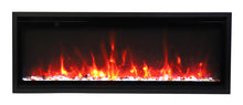 Load image into Gallery viewer, Amantii Symmetry 42" Xtra-SLIM Built-In Electric Fireplace w/ Black Steel Surround