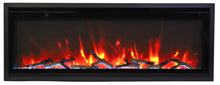 Load image into Gallery viewer, Amantii Symmetry 42" Xtra-SLIM Built-In Electric Fireplace w/ Black Steel Surround