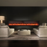 Load image into Gallery viewer, Amantii Panorama 88&quot; Built-In DEEP SMART Electric Fireplace w/ Black Steel Surround
