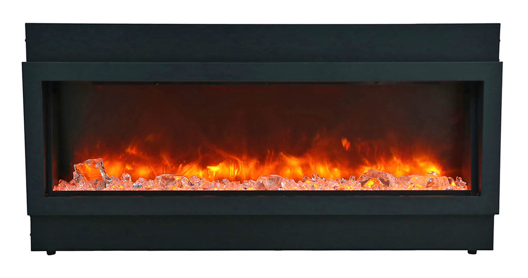 Amantii Panorama Series Built-in-Xtra Tall DEEP SMART Electric Fireplace w/ Black Steel Surround